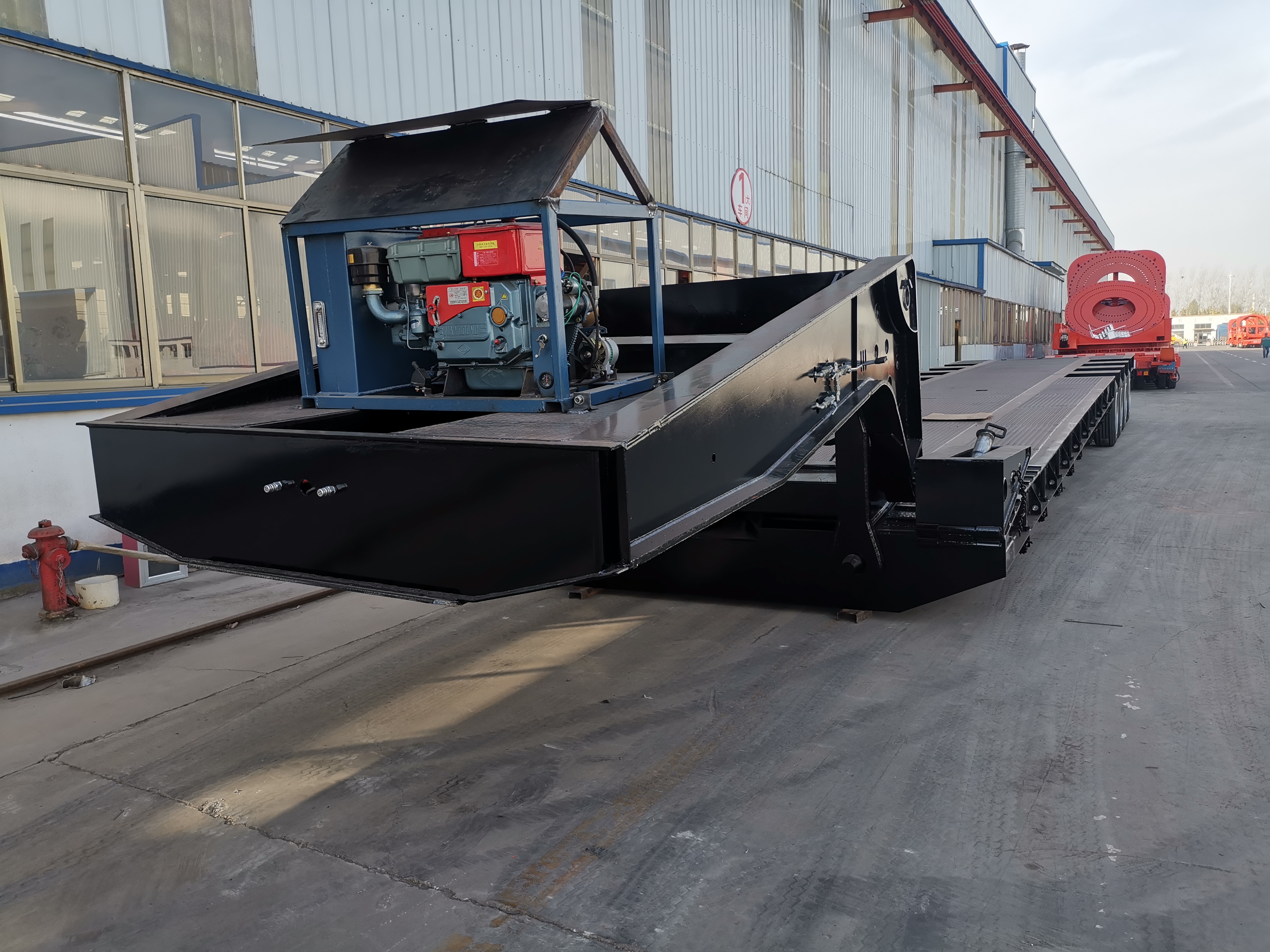 4 Axles 120 Tons Removable Gooseneck Low Bed Trailer With Flat Platform