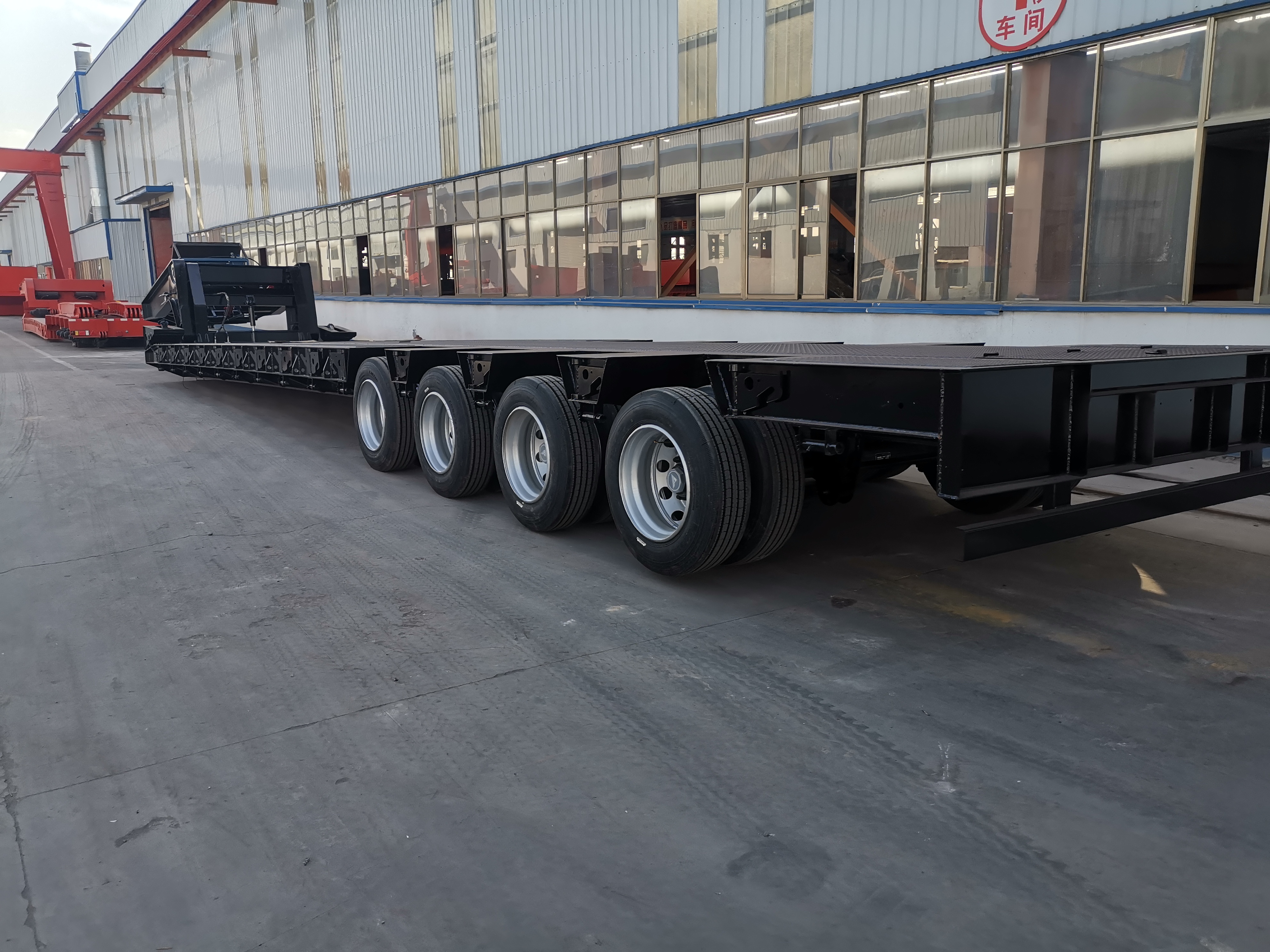 4 Axles 120 Tons Removable Gooseneck Low Bed Trailer With Flat Platform